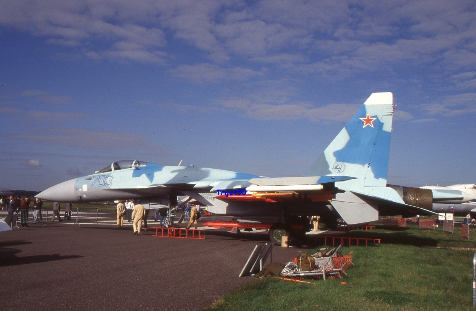 35mm Military Aircraft Slide Sukhoi Su-35 703 at Farnborough 1994