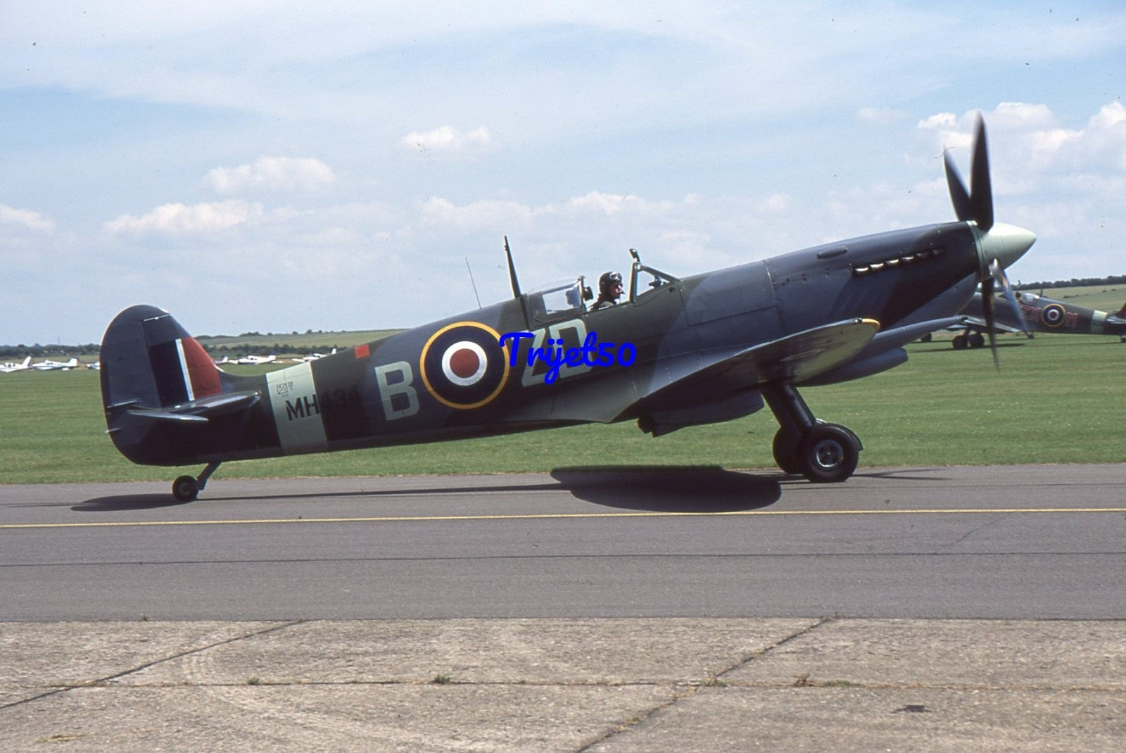 35mm Military Aircraft Slide Spitfire MH434 G-ASJV at Duxford 2005