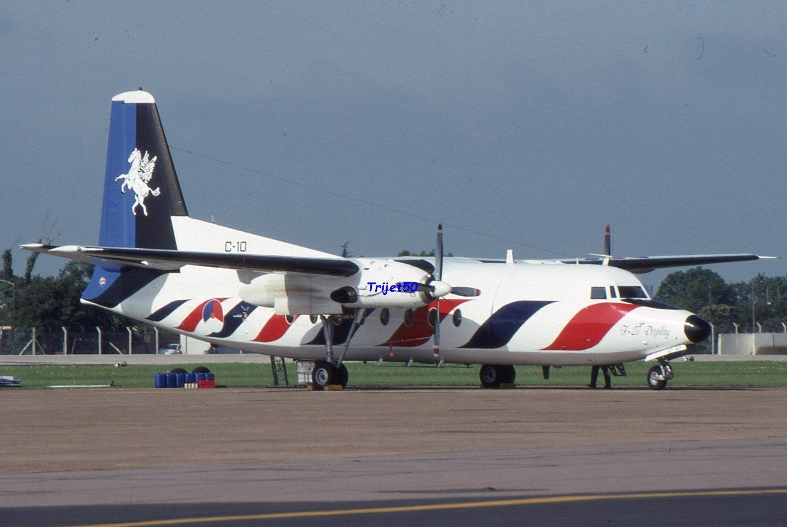 35mm Military Aircraft Slide Fokker F-27 C-27 RNethAF at Mildenhall 1993