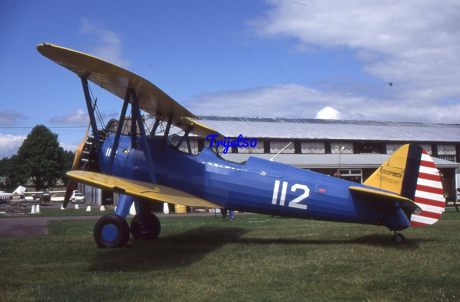 35mm Military Aircraft Slide Stearman 112 G-BSWC at Old Sarum 1995