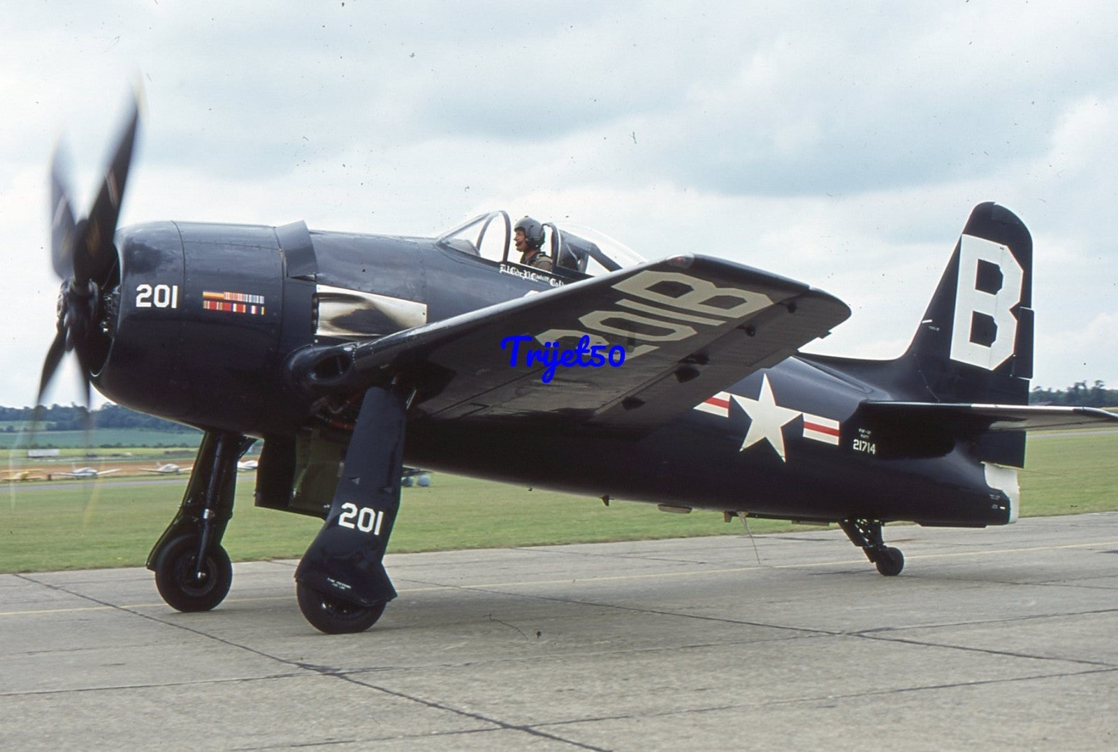 35mm Military Aircraft Slide F8F Bearcat G-RUMM Duxford 2004