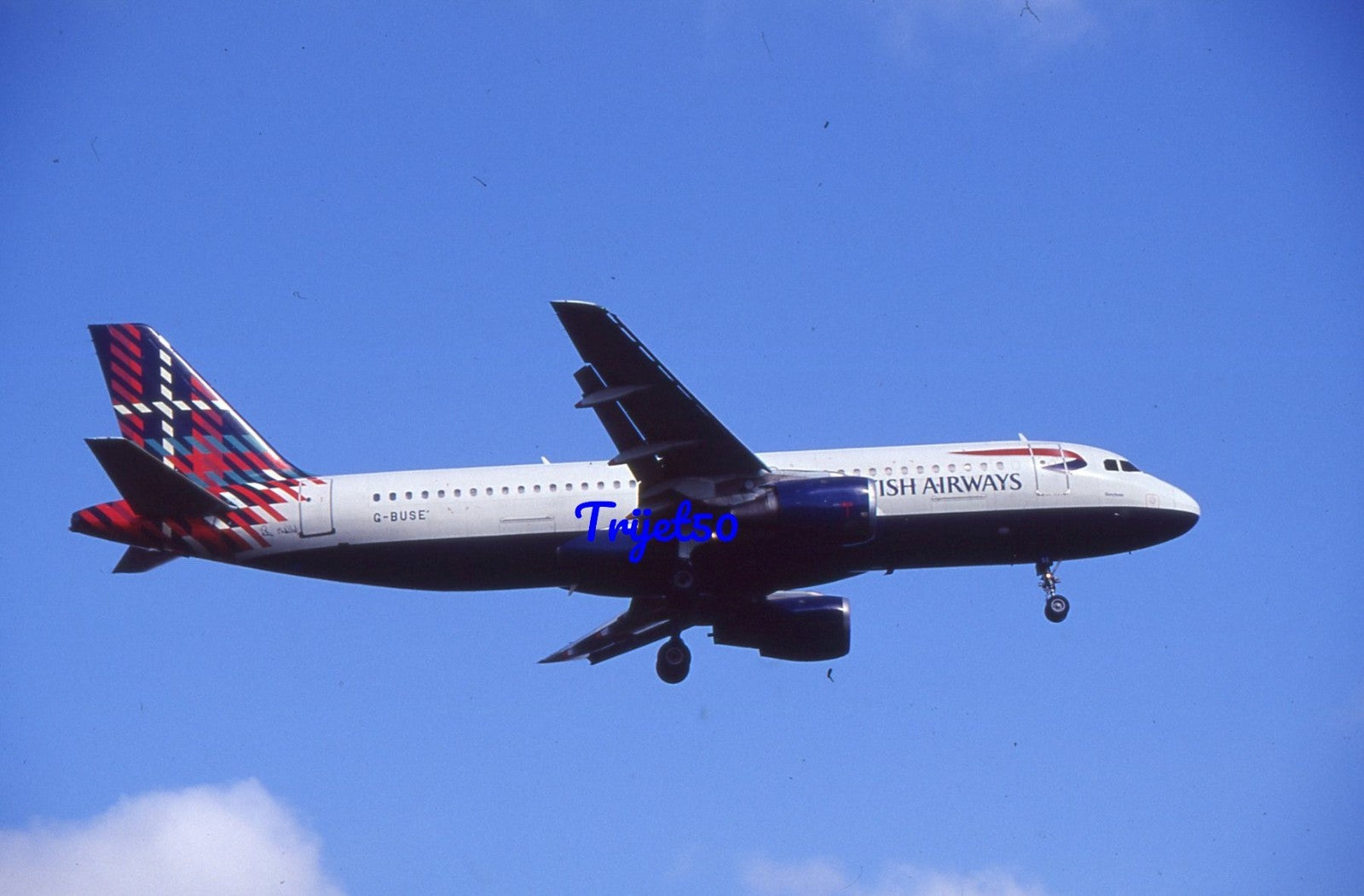 35mm Civil Airliner Slide Airbus A320 G-BUSE British Airways Heathrow 2001