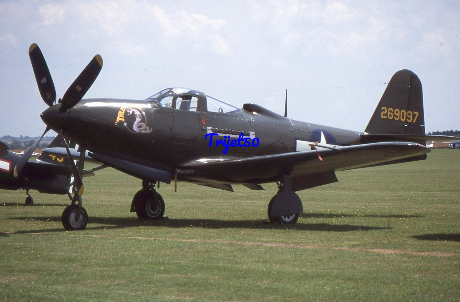 35mm Military Aircraft Slide Bell P-63 G-BTWR 269097 Duxford 1999