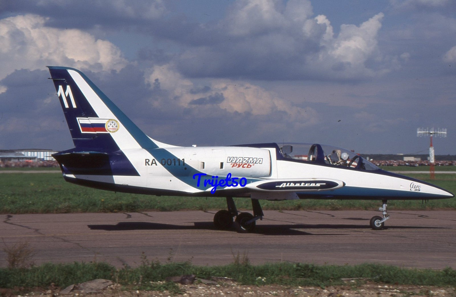 35mm Military Aircraft Slide L-39 Albatros RA-00111 Team Rus Moscow 1999