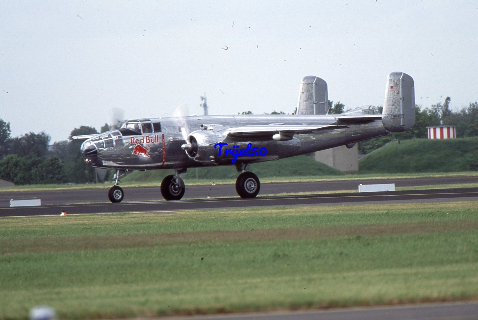 35mm Military Aircraft Slide B-25 Mitchell N6123C at Schonefeld 2006