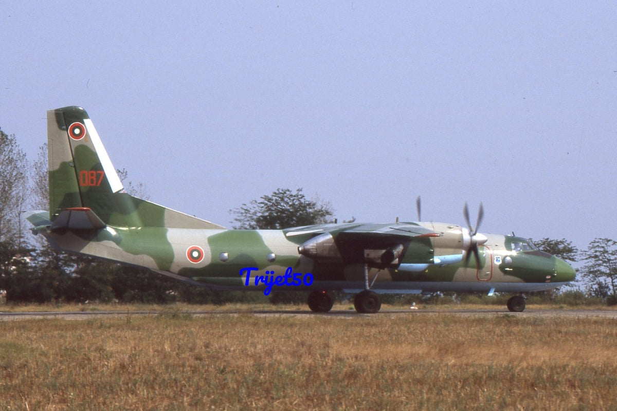 35mm Military Aircraft Slide Antonov An-24 087 Romanian Air Force Constanta 2001