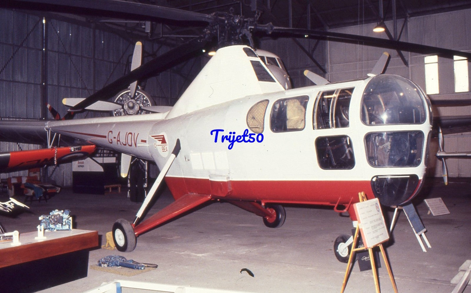 35mm Civil Aircraft Slide Westland Dragonfly G-AJOV Cosford