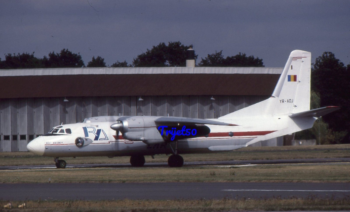 35mm Civil Aircraft Slide Antonov An-26 YR-ADJ Tarom