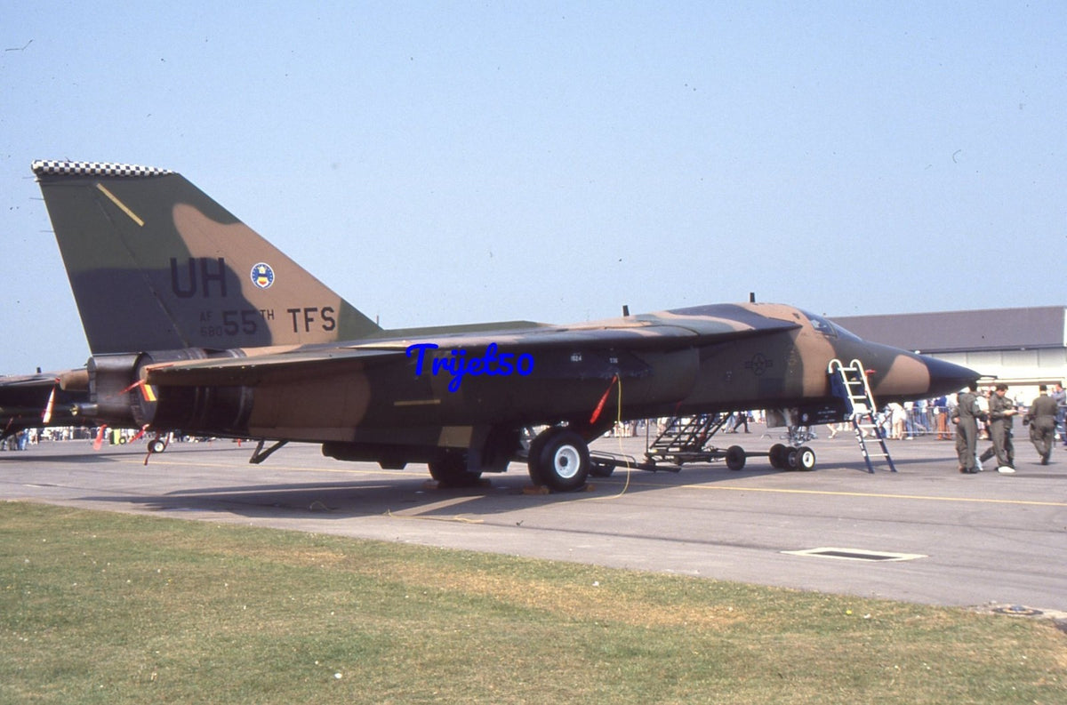 35mm Military Aircraft Slide F-111E 68055 USAF RAF Upper Heyford 1990