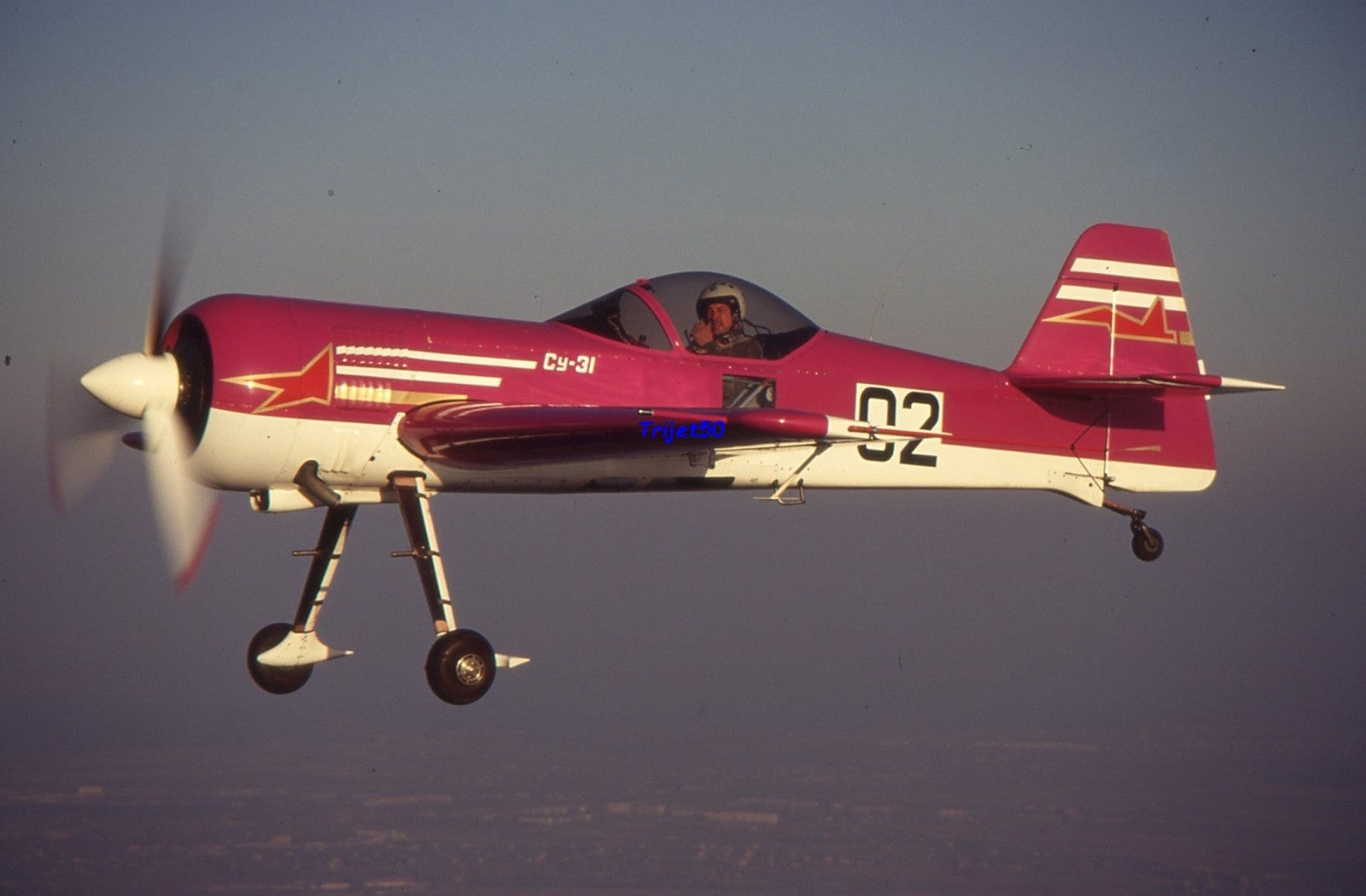 35mm Civil Aircraft Slide Sukhoi Su-31 02 Air-Air Moscow 1993