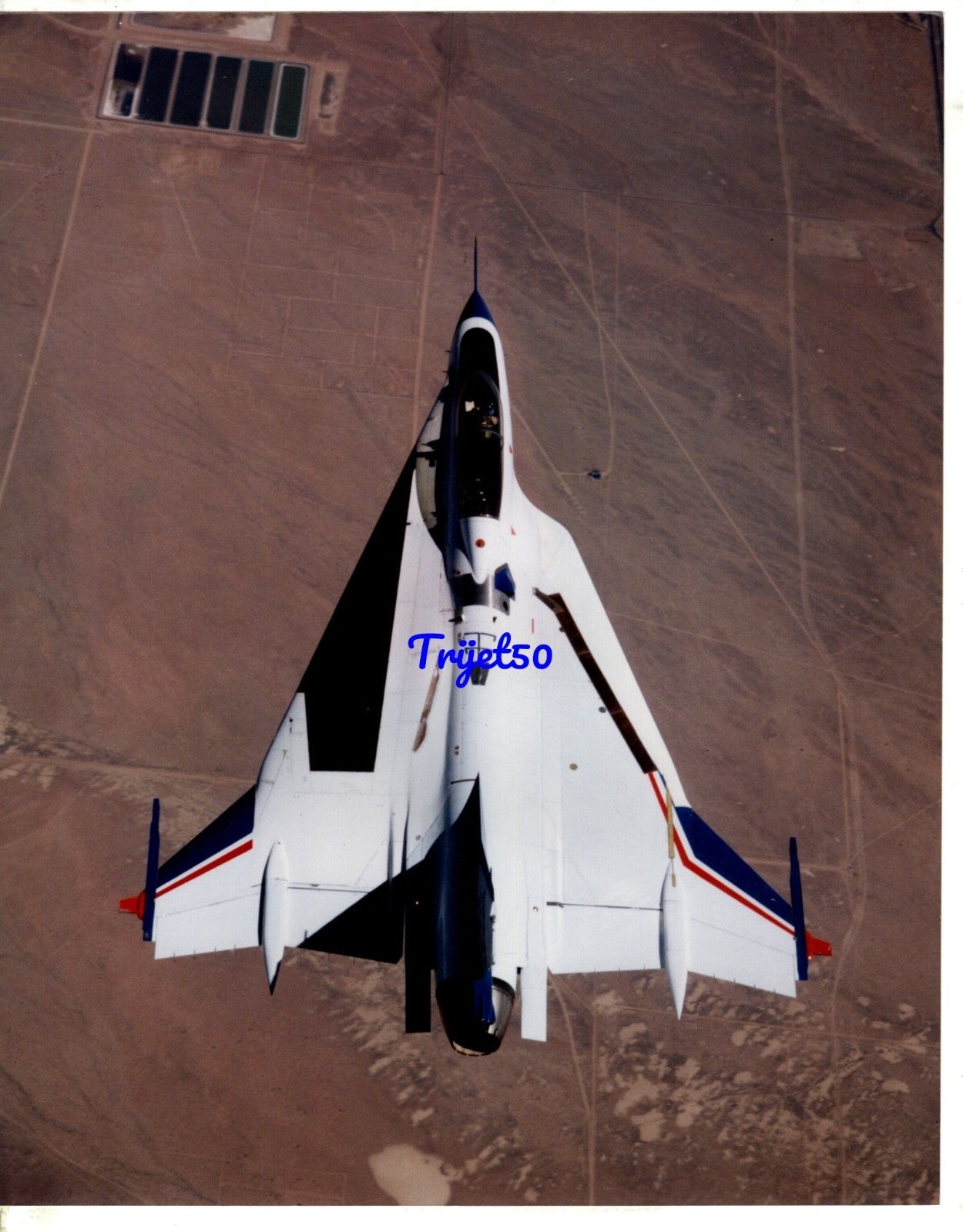 8X10 Colour Photo F-16XL top view