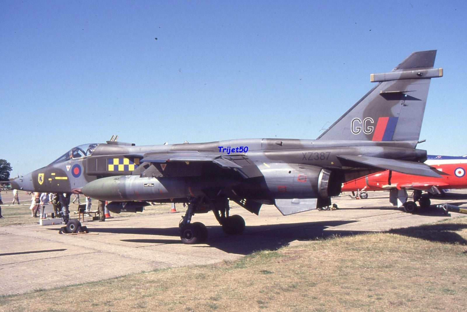 35mm Military Aircraft Slide Jaguar XZ387 at RAF Benson in 1990
