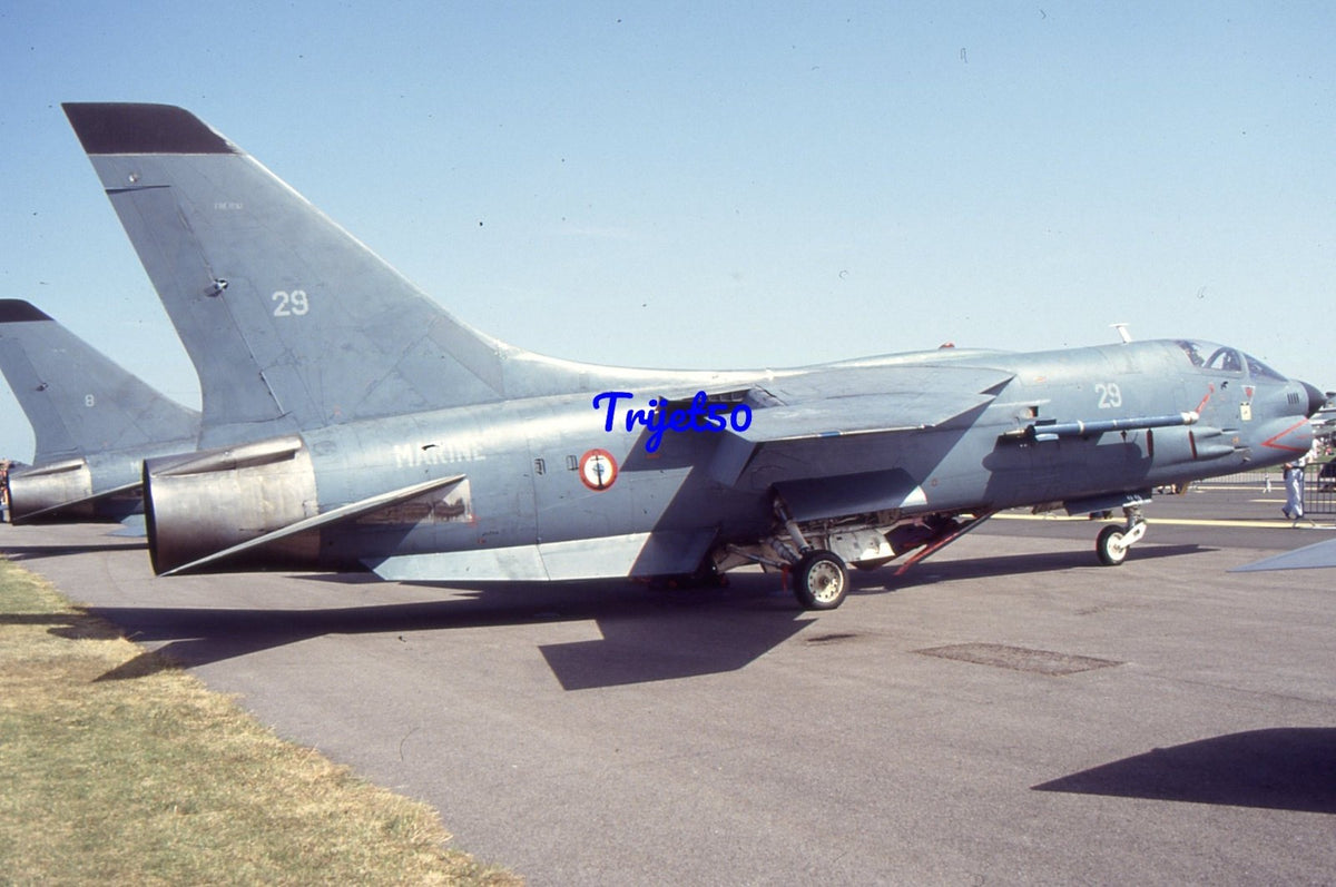 35mm Military Aircraft Slide F-8E Crusader 29 Aeronavale RAF Boscombe Down 1992