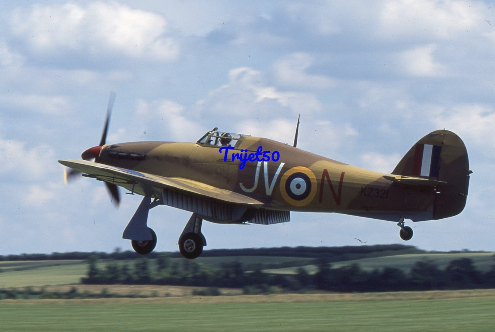 35mm Military Aircraft Slide Hurricane G-HURY KZ321 Duxford 2005