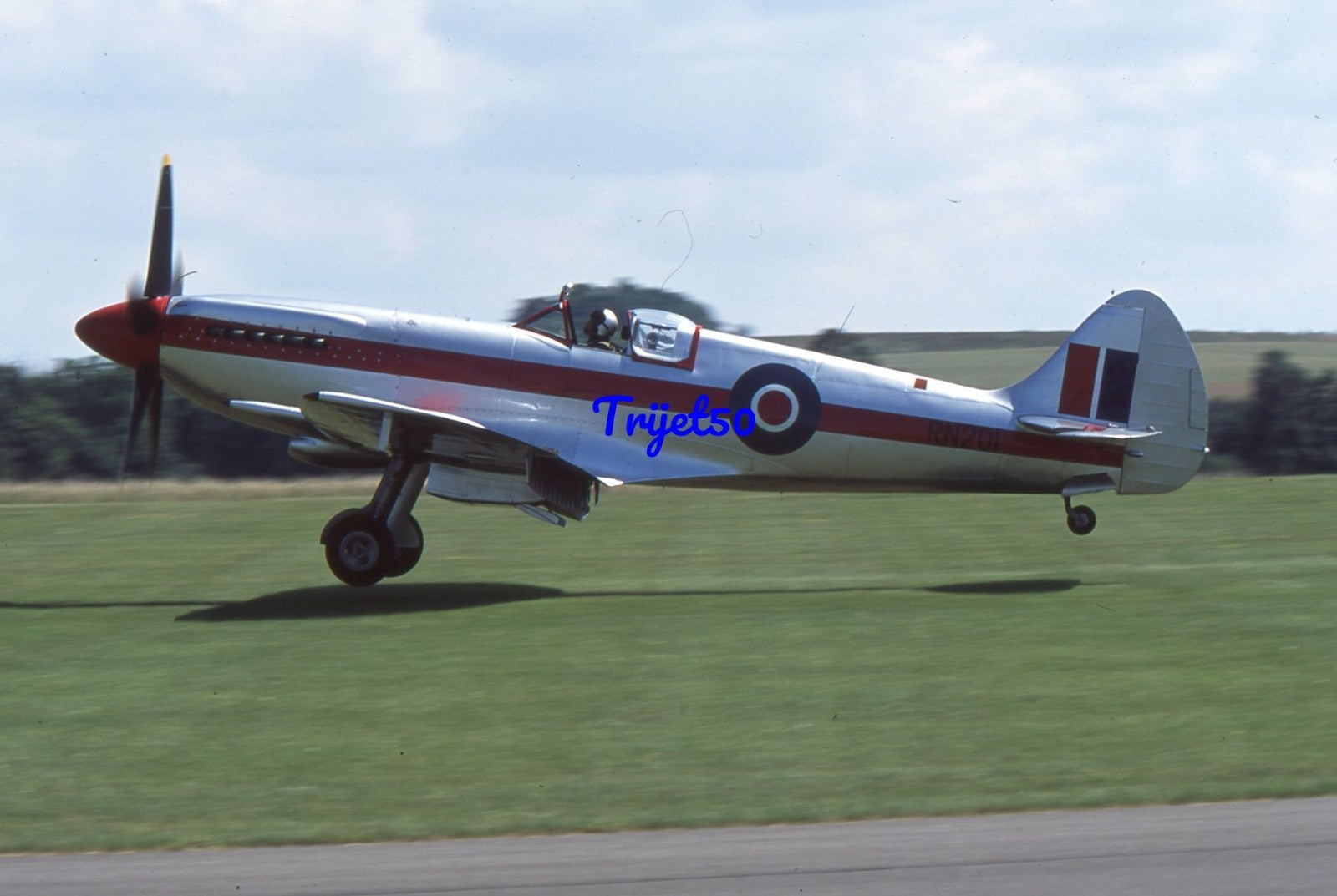 35mm Military Aircraft Slide Spitfire RN201 G-BSKP Duxford in 2005