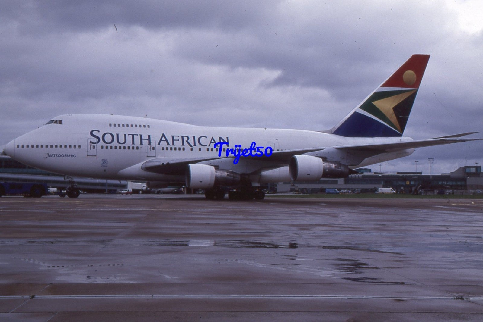 35mm Civil Aircraft Slide Boeing 747SP South African Airways ZS-SPA