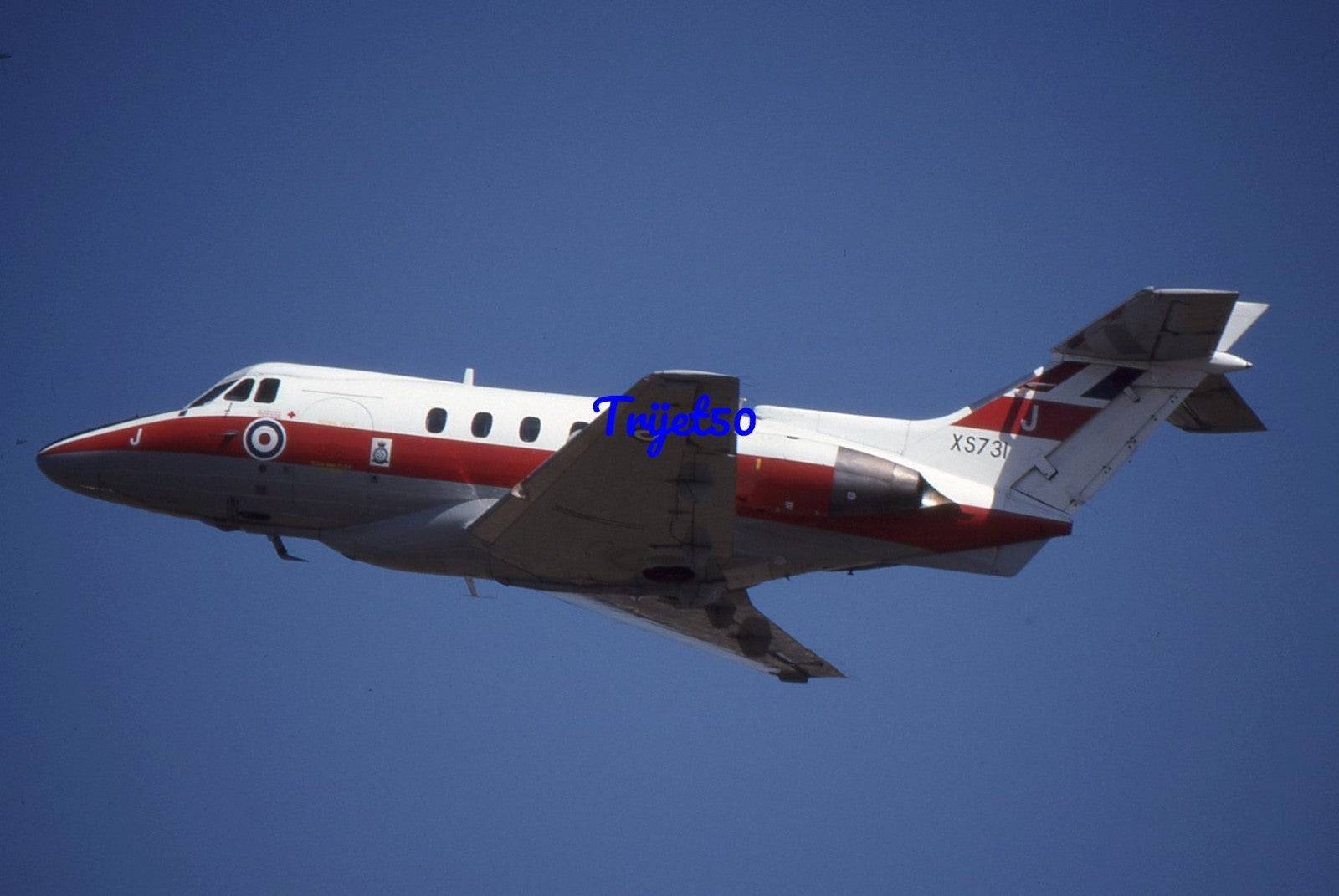 35mm Military Aircraft Slide HS125 Dominie XS731 IAT Fairford 1995