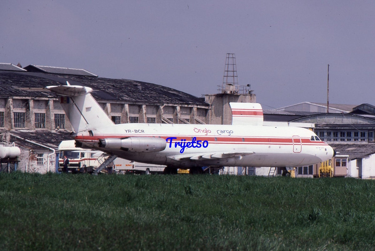 35mm Civil Aircraft Slide BAC 1-11 YR-BCR Anglo Cargo 1987