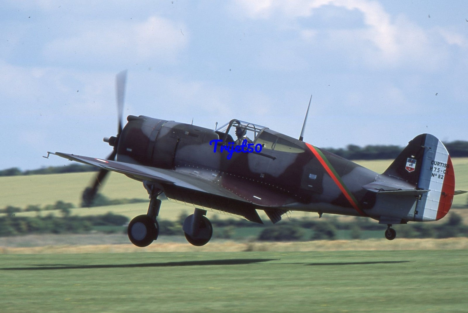 35mm Military Aircraft Slide Curtiss Hawk G-CCVH at Duxford 2005