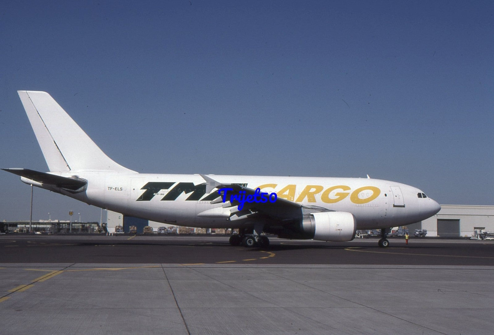 35mm Civil Aircraft Slide Airbus A310 TMA Cargo TF-ELS Sharjah 2002