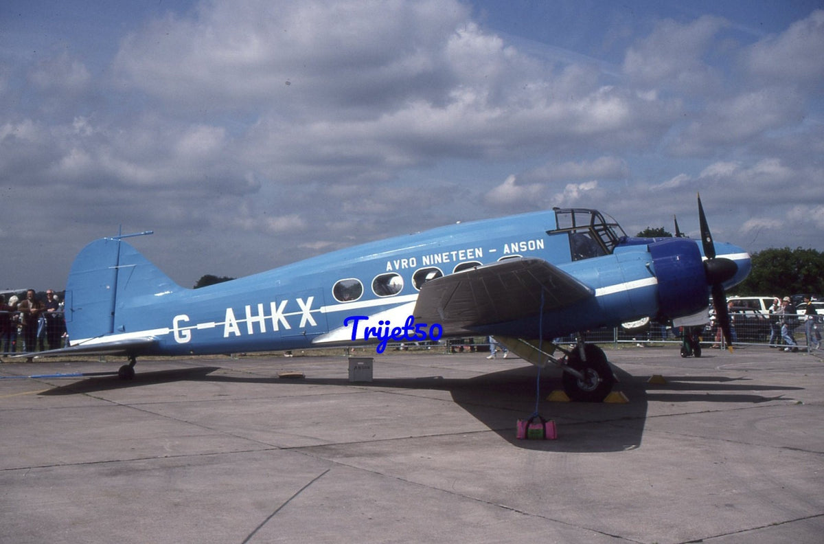 35mm Civil Aircraft Slide Avro Anson G-AHKX Woodford 1996
