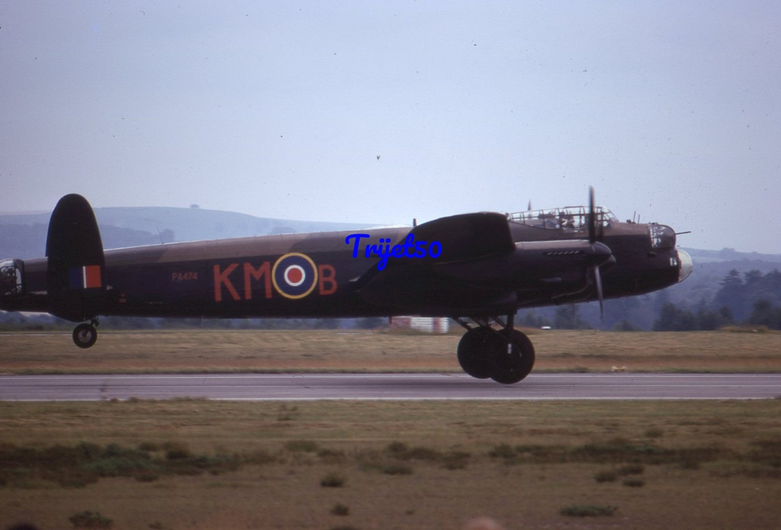 35mm Military Aircraft Slide Lancaster PA474 Greenham Common 1974