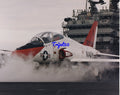10X8 Colour Photo T-45A Goshawk launching from USS Kennedy 1991