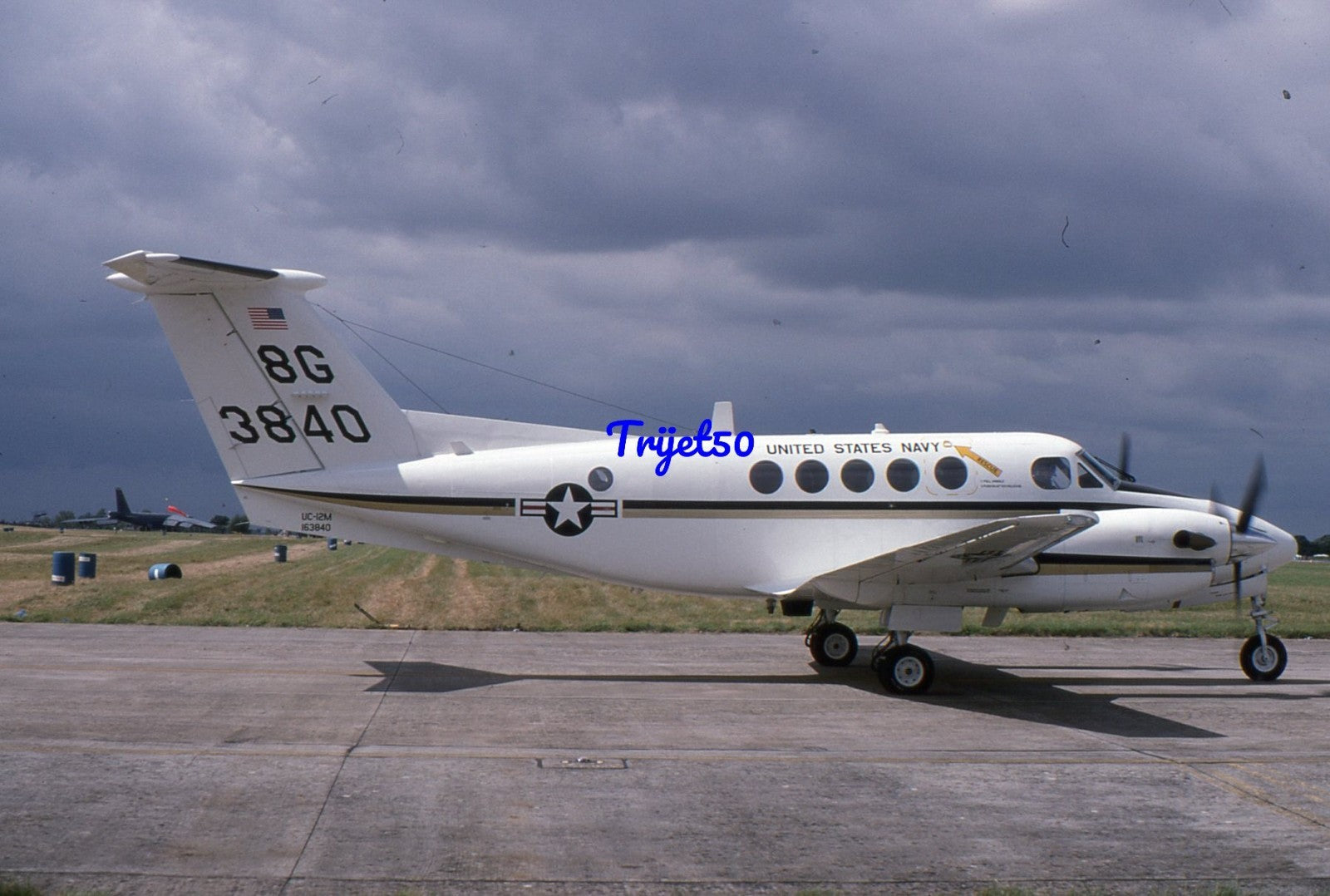 35mm Military Aircraft Slide Beech UC-12 163840 at IAT Fairford 1994