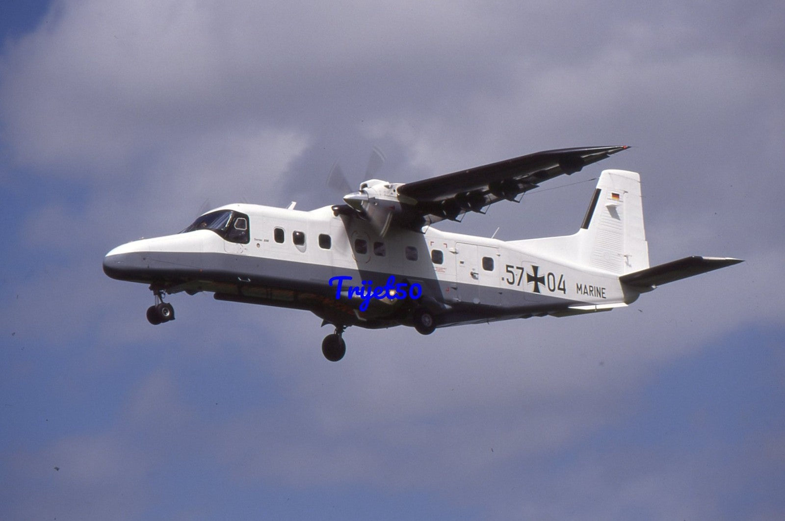35mm Military Aircraft Slide Dornier 228 57+04 German Navy Yeovilton 1998