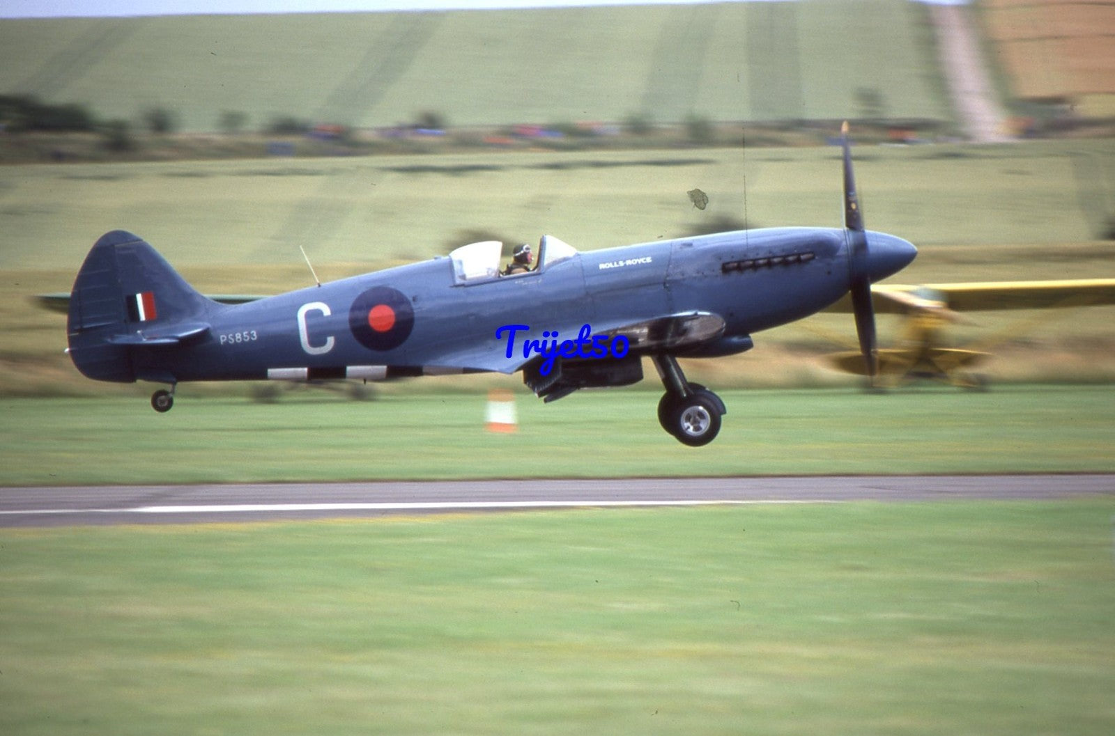 35mm Military Aircraft Slide Spitfire PS853 Duxford 2000