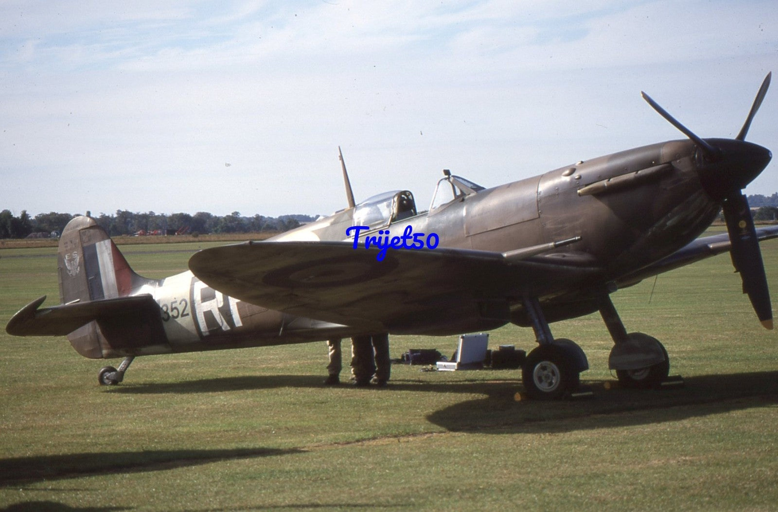 35mm Military Aircraft Slide Spitfire BM597 painted as AR352 Pearl Harbor filming 2000
