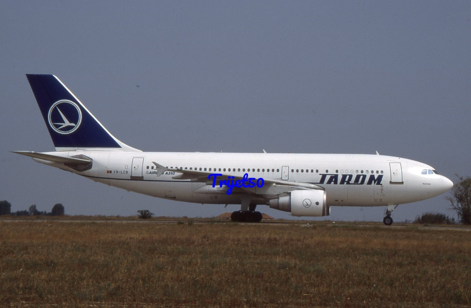 35mm Civil Aicraft Slide Airbus A310 YR-LCB Tarom Constanta 2001