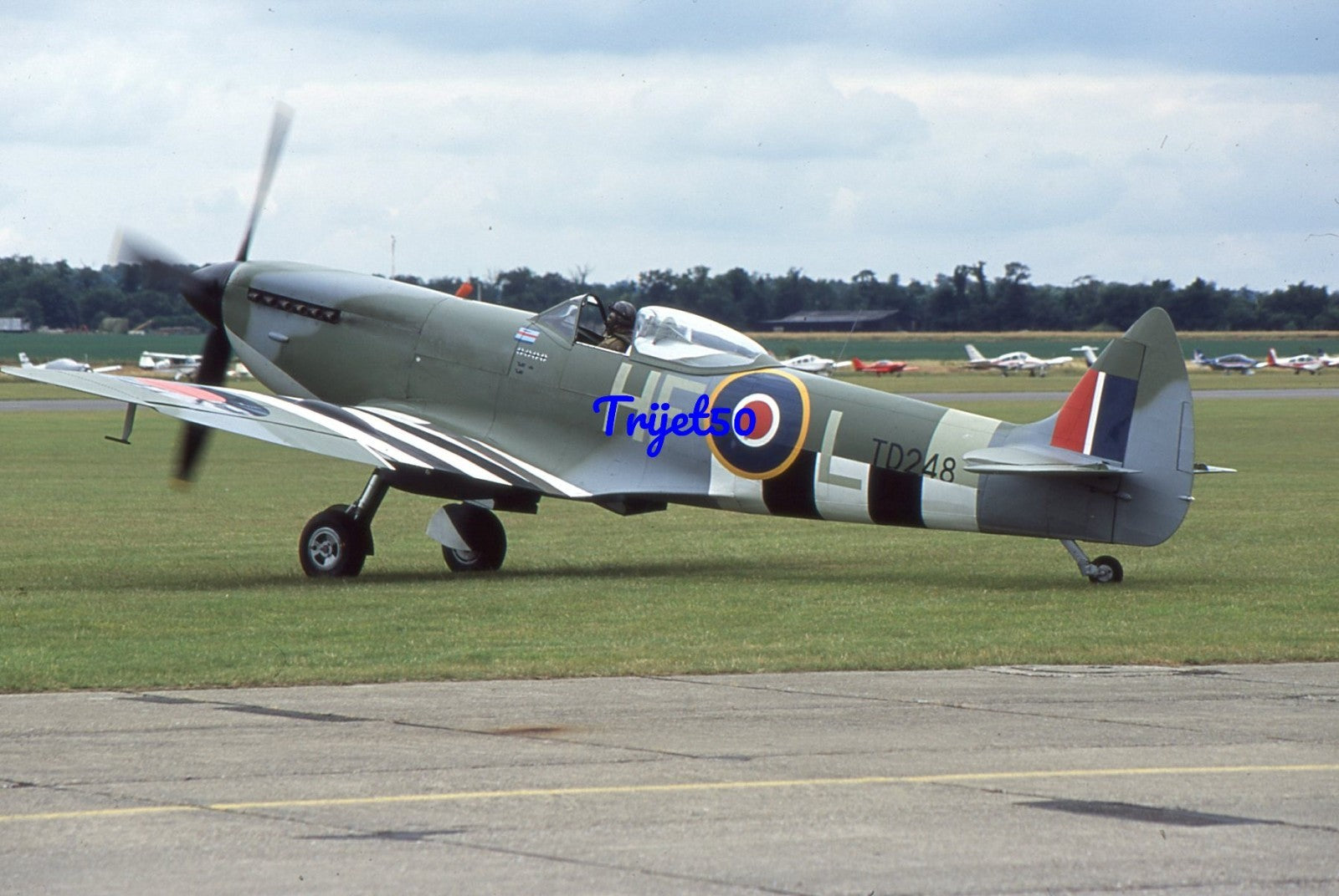 35mm Military Aircraft Slide Spitfire TD248 G-OXVI Duxford 2004