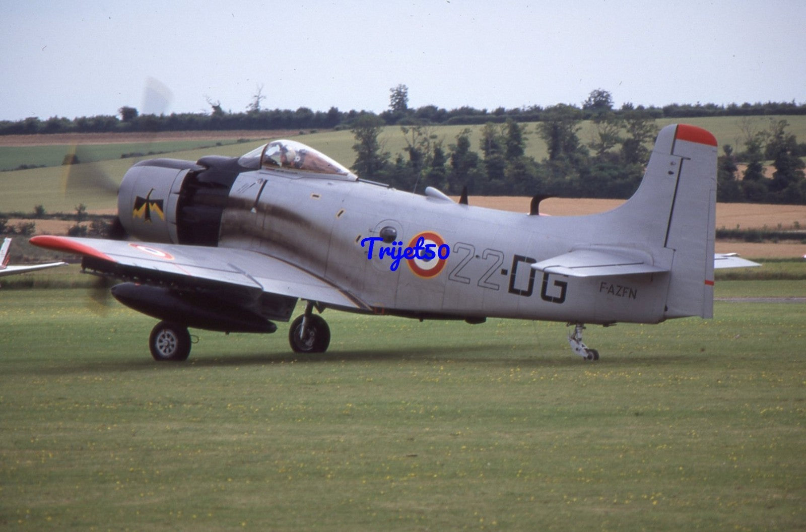 35mm Military Aircraft Slide F-AZFN A-1D Skyraider Duxford 1999