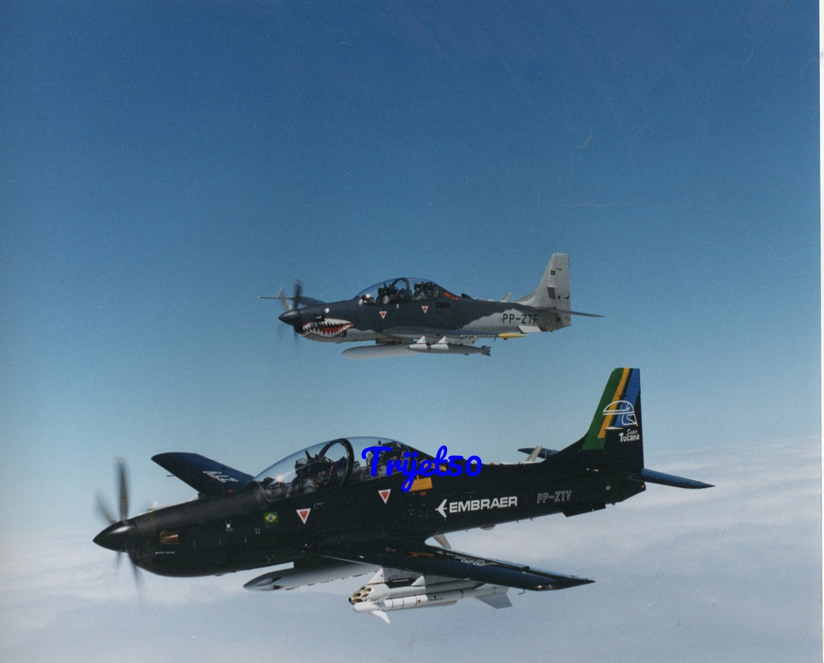 10x8 Colour Photo Embraer Super Tucano PP-ZTV PP-ZTF