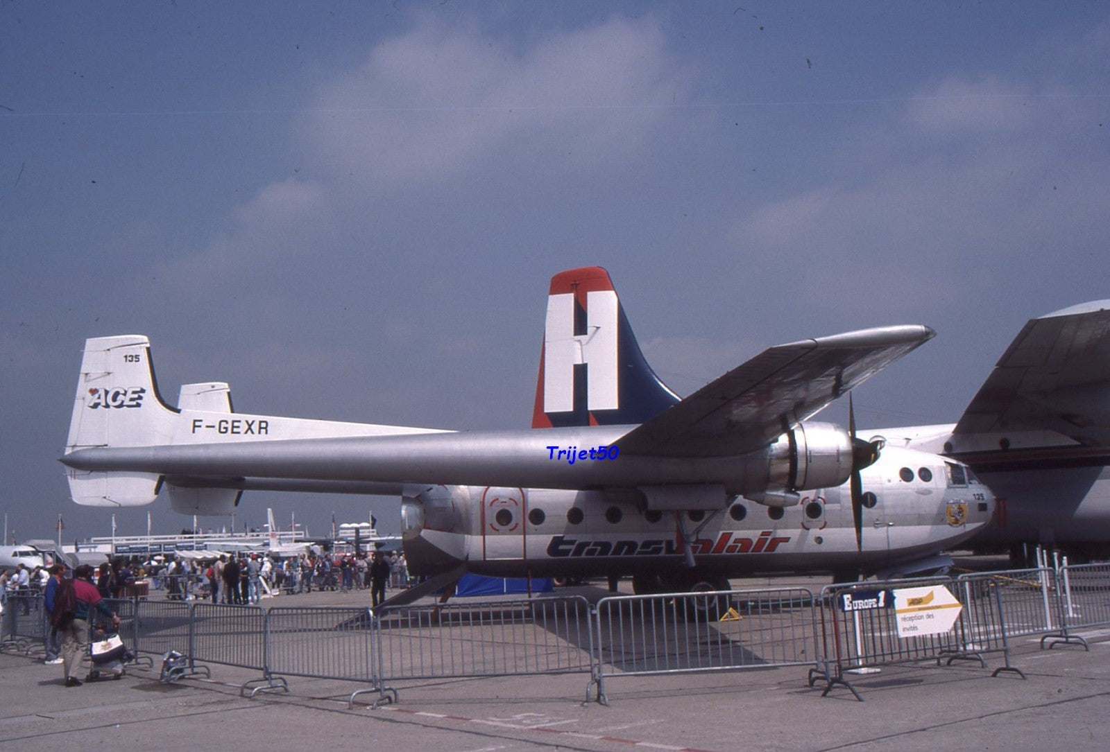 35mm Civil Aircraft Slide Noratlas F-GEXR at Le Bourget in 1987