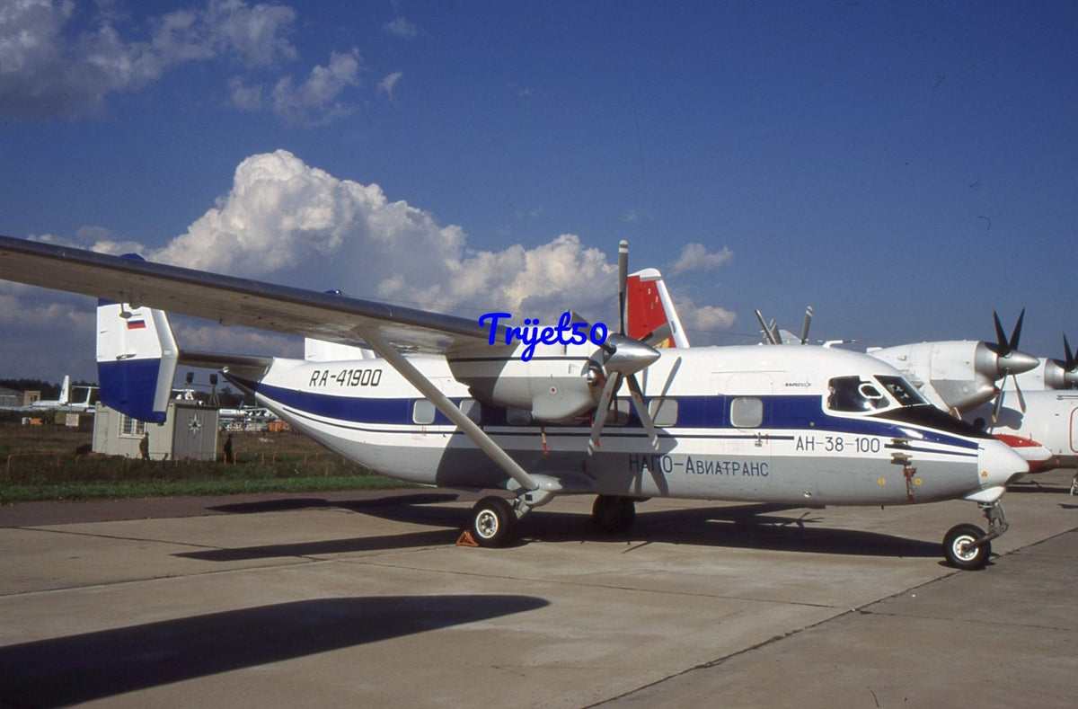 35mm Civil Aircraft Slide Antonov An-38 RA-41400 Moscow 1999