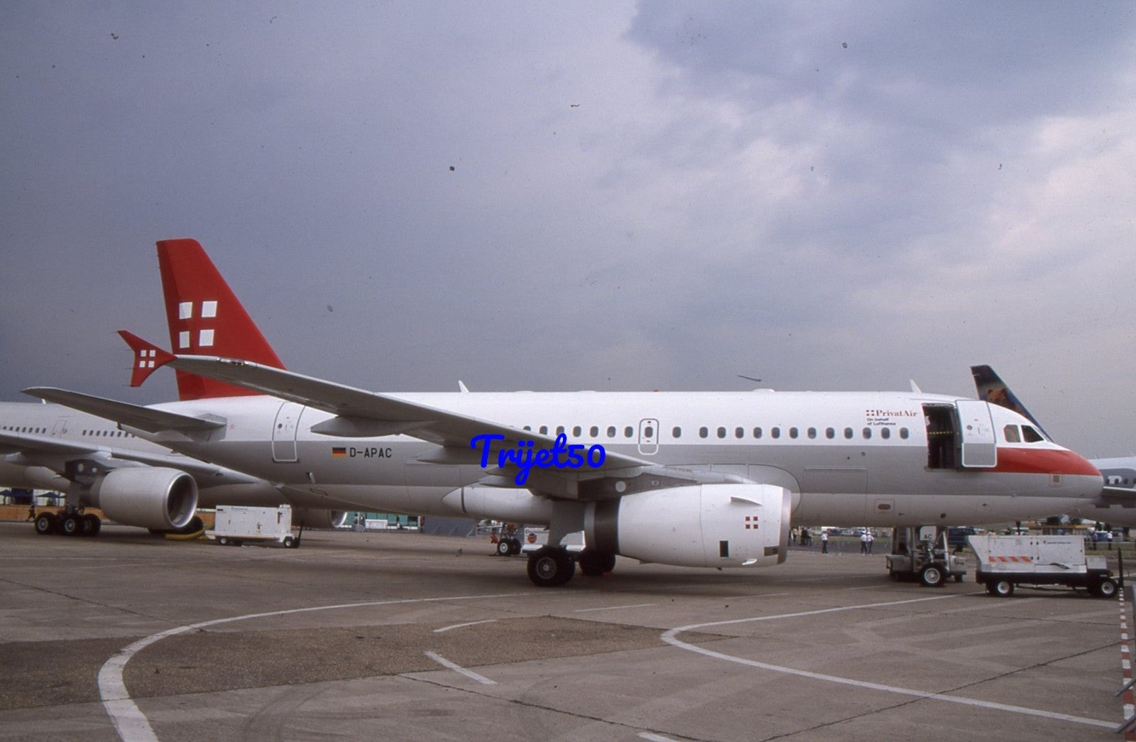 35mm Civil Aircraft Slide Airbus A319 D-APAC Privatair Le Bourget 2003