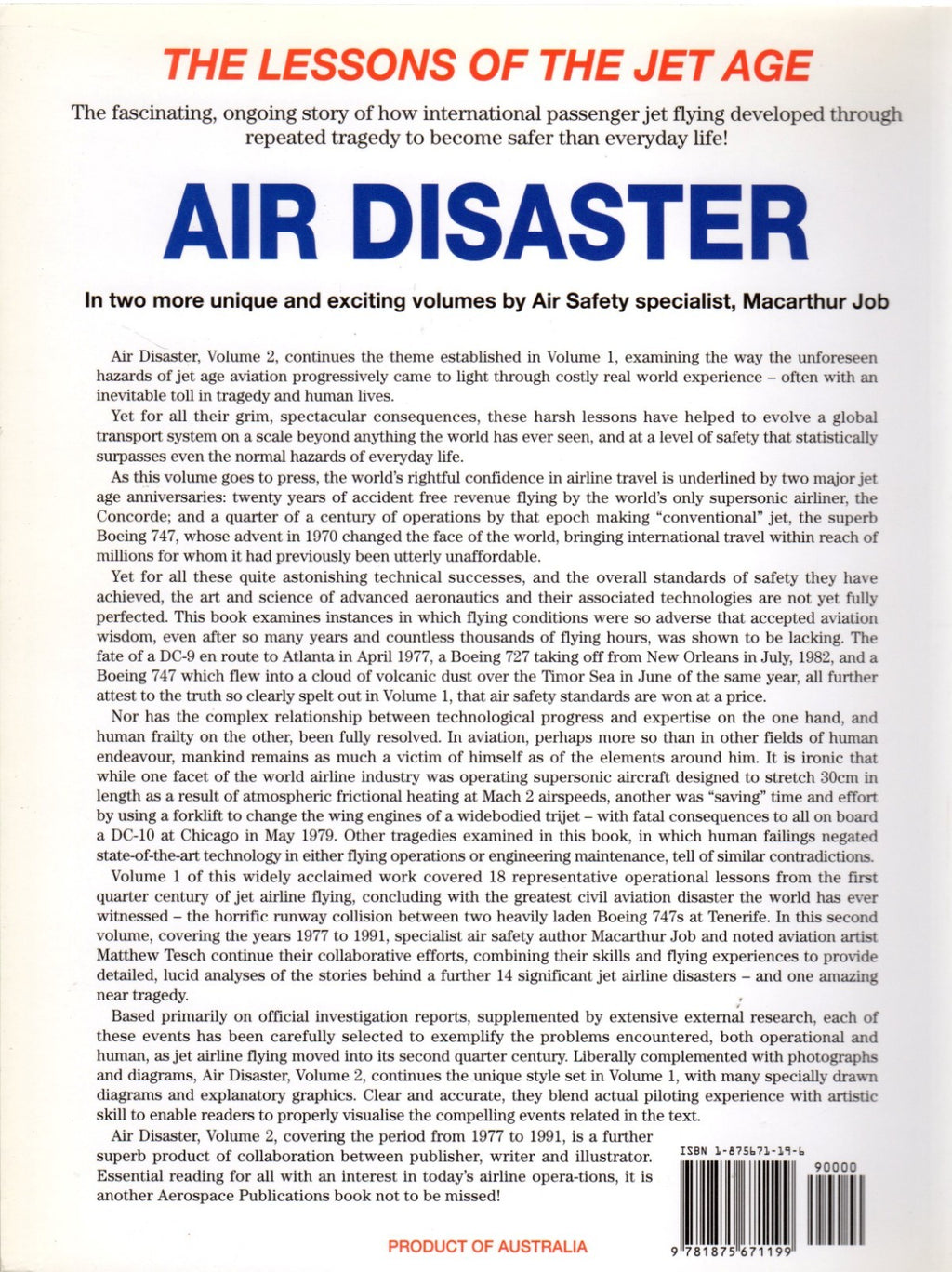 Air Disaster Lessons of the Jet Age Volume 2 by Macarthur Job