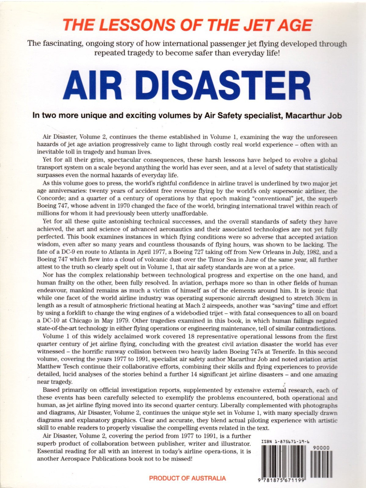 Air Disaster Lessons of the Jet Age Volume 2 by Macarthur Job
