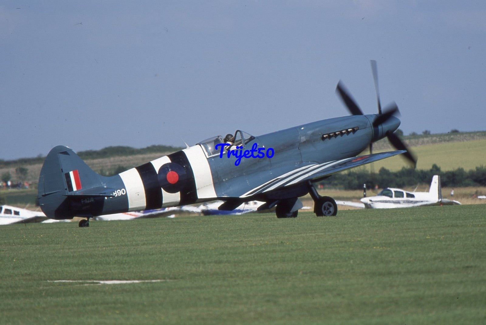 35mm Military Aircraft Slide Spitfire PS890 F-AZJS Duxford 2005