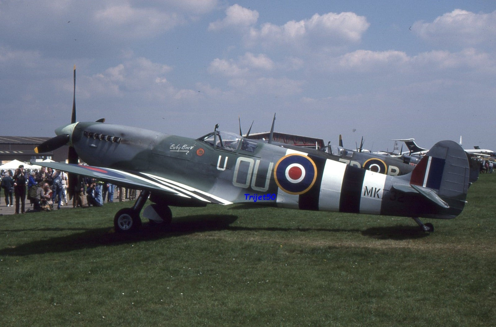 35mm Military Aircraft Slide Spitfire MK732 at Duxford in 1996