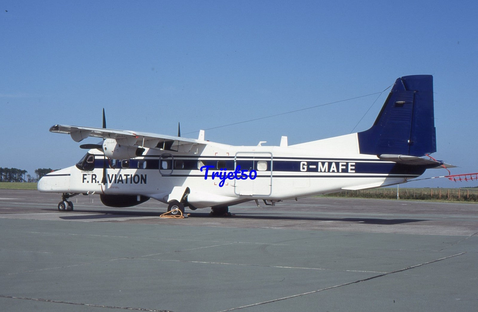 35mm Civil Aircraft Slide Dornier 228 G-MAFE St Mawgan 1996