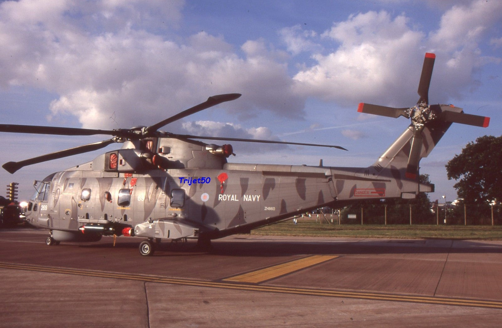 35mm Military Aircraft Slide EH101 Merlin ZH860 Tiger Scheme at RIAT Fairford 2005