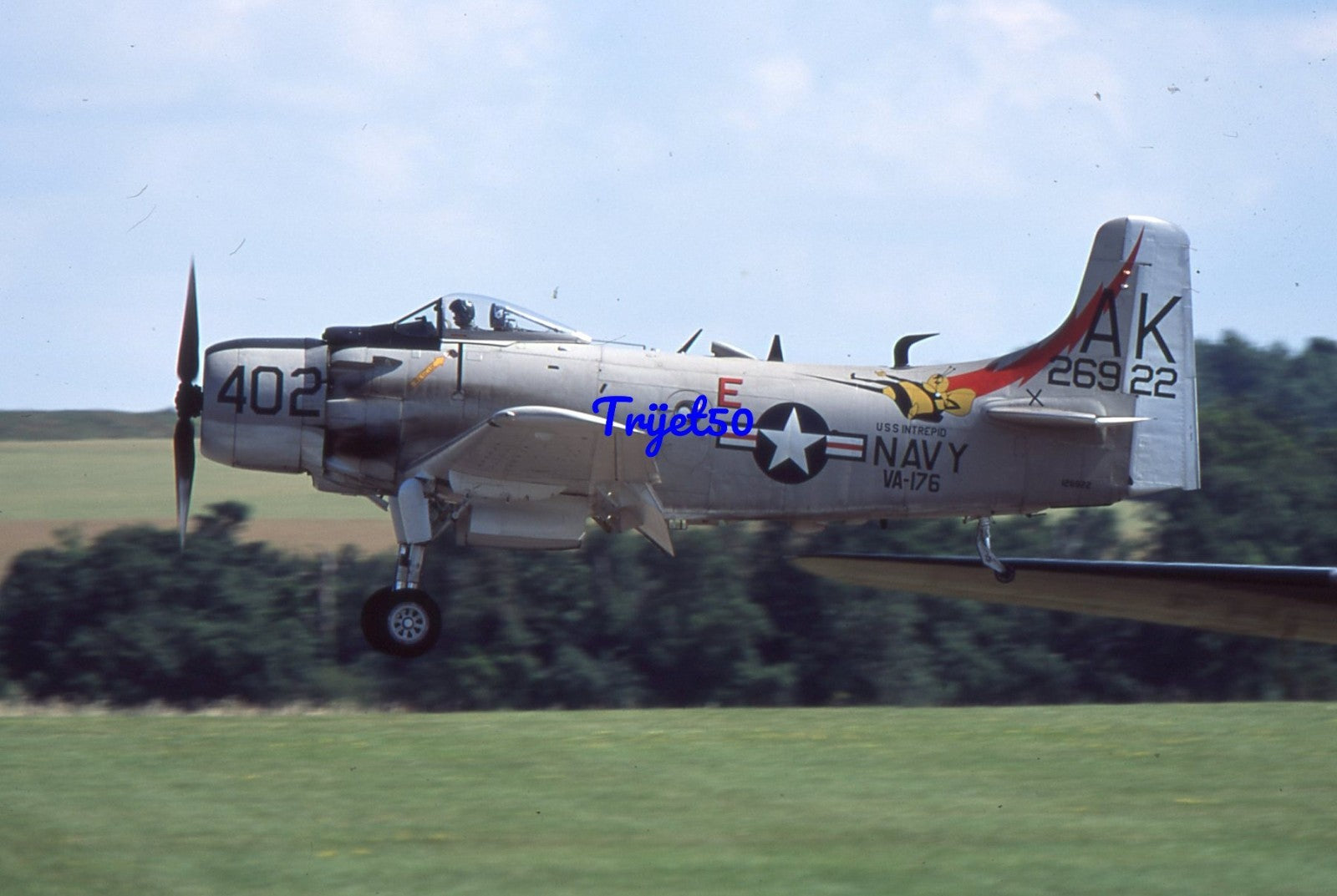 35mm Military Aircraft Slide Douglas Skyraider G-RADR 26922 Duxford 2005