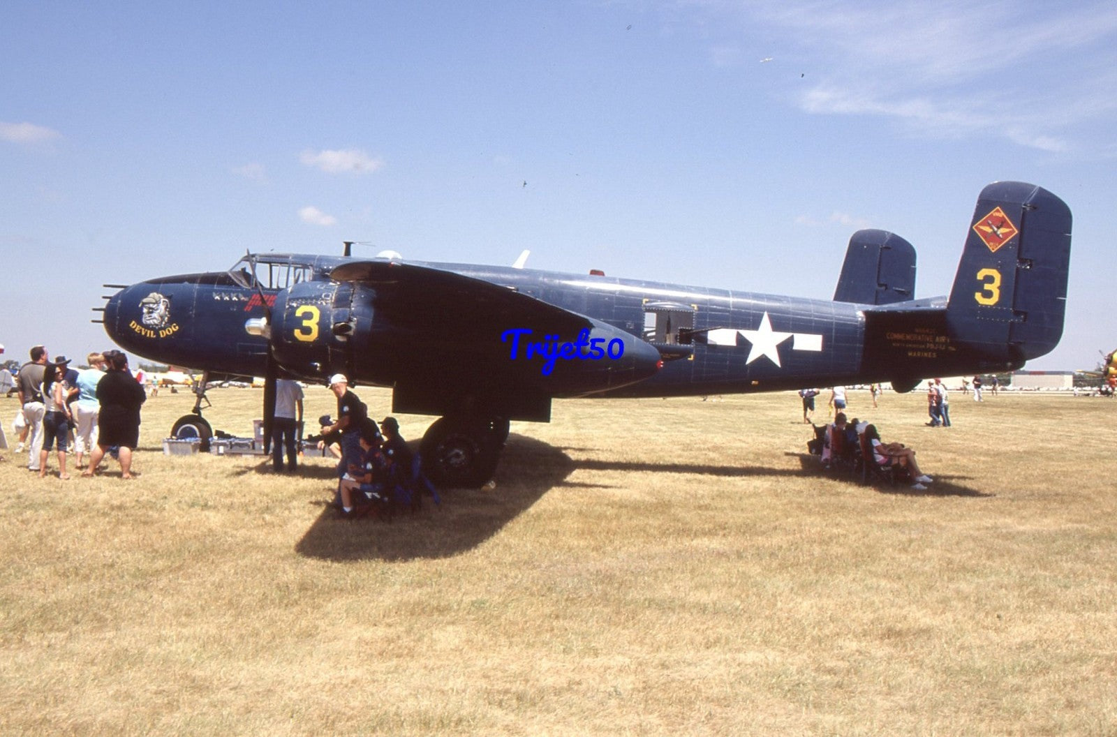 35mm Military Aircraft Slide B-25 Mitchell N9643C Oshkosh 2006