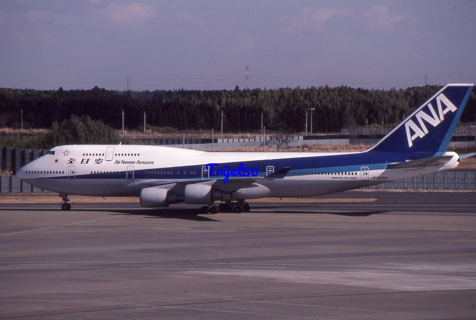 35mm Civil Aircraft Slide Boeing 747 JA8095 All Nippon Airways