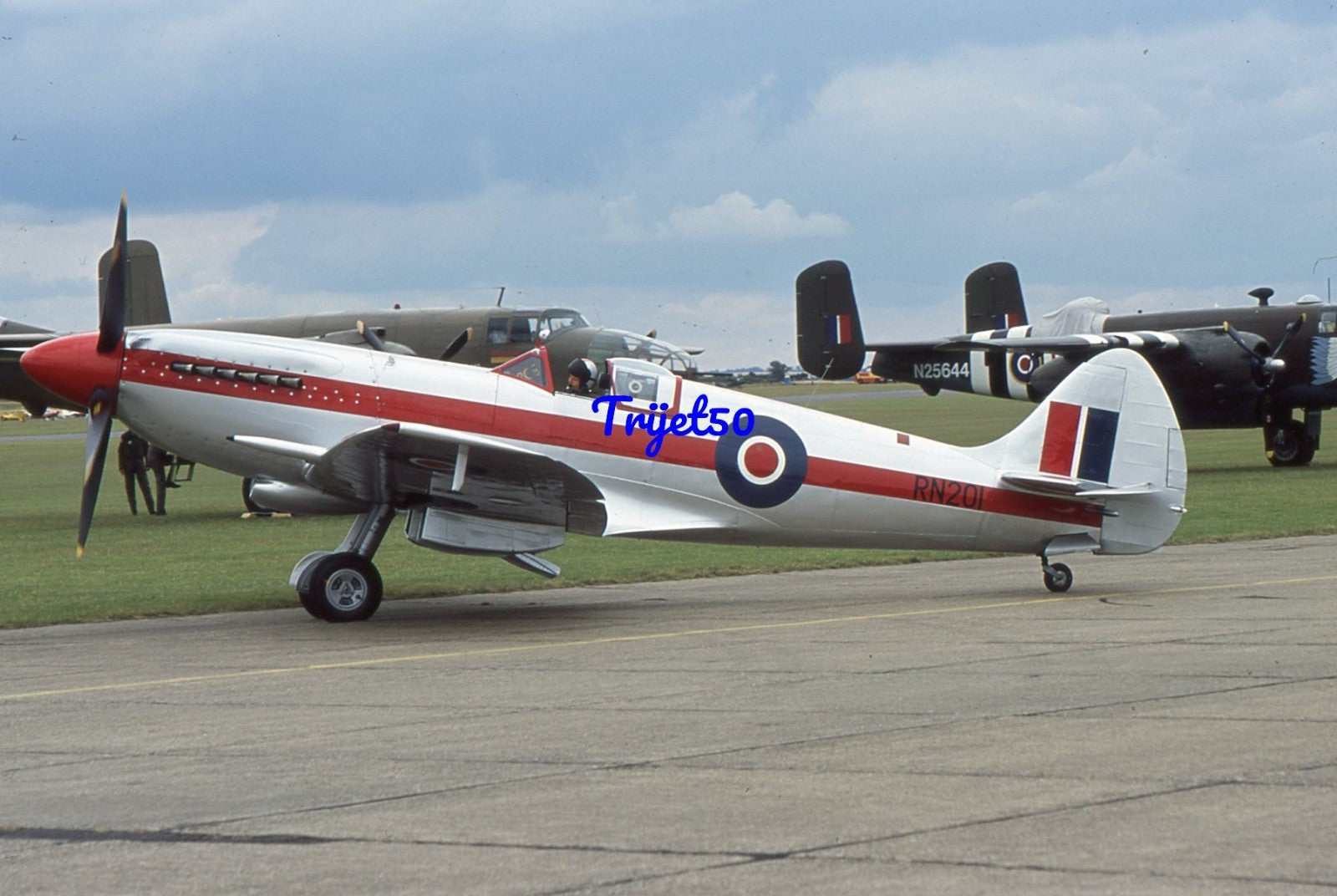 35mm Military Aircraft Slide Spitfire RN201 G-BSKP Duxford 2004