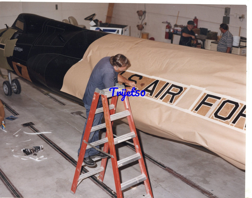 10x8 Colour Photo X-15 Replica having new lettering applied after repaint