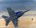10X8 Colour Photo F/A-18 E/F Hornet Banking Artists Impression